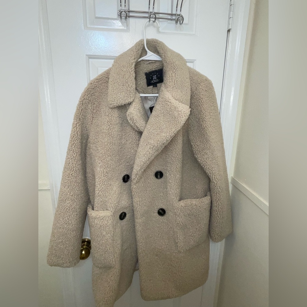 NoLess Beige Sherpa Jacket - Size L